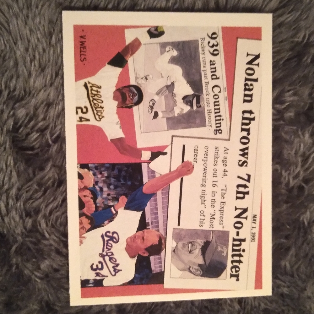 1991 Upperdeck Nolan Ryan and Rickey Henderson